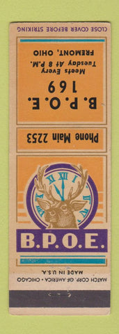 Matchbook Cover - Elks Lodge Fremont OH