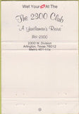 Matchbook Cover - 2300 Club Strip Club Arlington TX 40 Strike