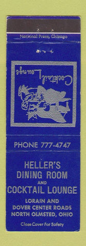 Matchbook Cover - Heller's Dining Room North Olmsted OH