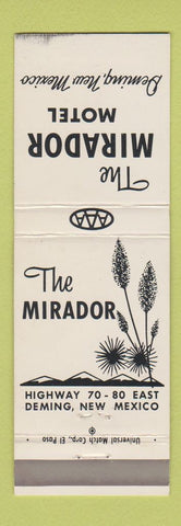 Matchbook Cover - Mirador Motel Deming NM