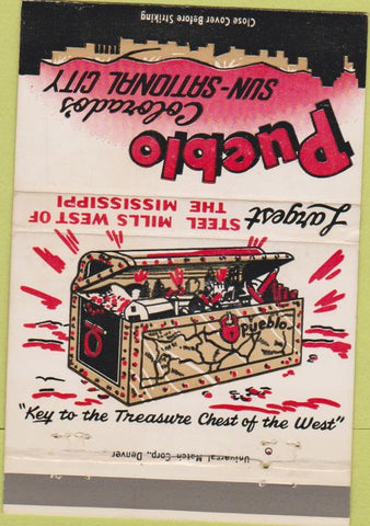 Matchbook Cover - Pueblo Colorado Tourism CO 40 Strike