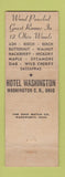 Matchbook Cover - Hotel Washington Court House OH WEAR
