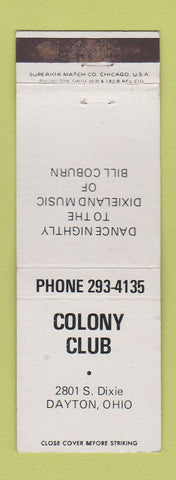 Matchbook Cover - Colony Club Dayton OH Bill Coburn Dixieland