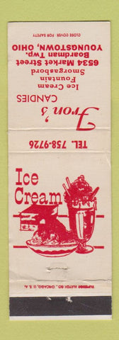 Matchbook Cover - Fron's Candy Youngstown OH Ice Cream