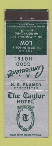 Matchbook Cover - Taylor Hotel Akron OH