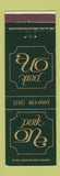 Matchbook Cover - Park One Restaurant Beachwood OH