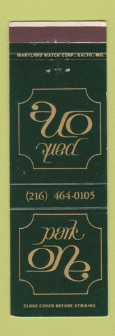 Matchbook Cover - Park One Restaurant Beachwood OH