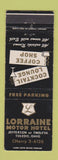 Matchbook Cover - Lorraine Motor Hotel Toledo OH