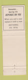 Matchbook Cover - Akron Bearings Bower Roller Bearings Akron OH