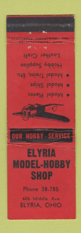 Matchbook Cover - Elyria Model Hobby Shop planes Elyria OH MERCHANTS RED