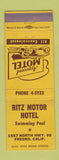 Matchbook Cover - Ritz Motor Hotel Fresno CA WEAR