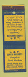 Matchbook Cover - L&P Super Market Grocery Cleveland OH