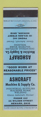 Matchbook Cover - Ashcraft Machine Supply Newark OH