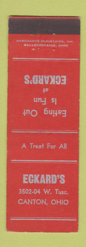 Matchbook Cover - Eckard's Restaurant Canton OH MERCHANTS
