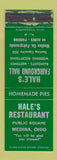 Matchbook Cover - Hale's Restaurant Medina OH WORN