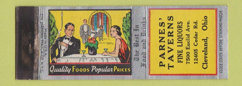 Matchbook Cover - Parnes' Taverns Cleveland OH WEAR