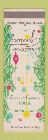 Matchbook Cover - Towne and Country Lodge Fresno CA Christmas