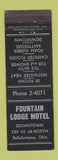 Matchbook Cover - Fountain Lodge Motel Bellefontaine OH MERCHANTS