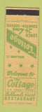 Matchbook Cover - The Cottage Restaurant Ashland OH