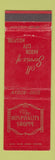 Matchbook Cover - Hospitality Shoppe Akron City Hospital OH