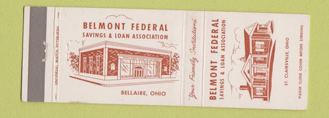 Matchbook Cover - Belmont Federal Savings and Loan St Clairsville OH
