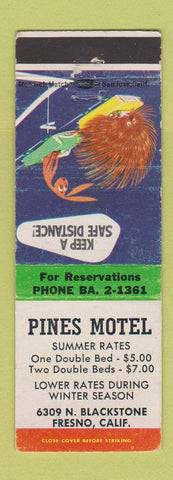 Matchbook Cover - Pines Motel Fresno CA