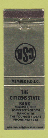 Matchbook Cover - Citizens State Bank Somerset OH WEAR