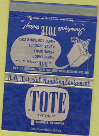 Matchbook Cover - Tote Material Handling Beatrice NE 40 Strike