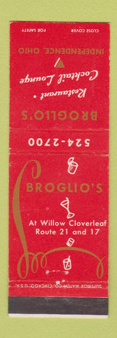 Matchbook Cover - Broglio's Restaurant Independence OH