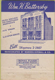 Matchbook Cover - Battersby Funeral Home Philadelphia PA wear 40 Strike