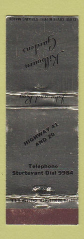 Matchbook Cover - Kilbourn Gardens Sturtevant WI WEAR