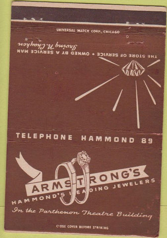 Matchbook Cover - Armstrong Jewelry Hammond IN? 40 Strike