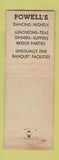 Matchbook Cover - Powell's Restaurant Antigo WI bowling WEAR