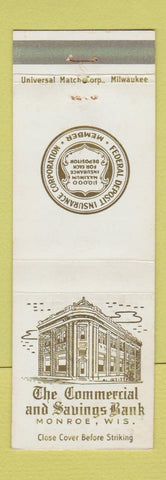 Matchbook Cover - Commercial Savings Bank Monroe WI