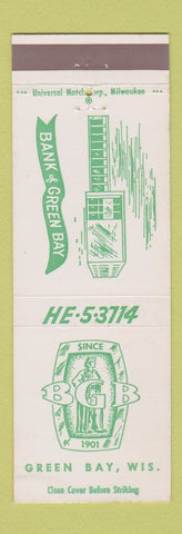 Matchbook Cover - Bank of Green Bay WI