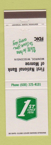 Matchbook Cover - First National Bank Monroe WI