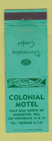 Matchbook Cover - Colonial Motel Middleton WI WEAR