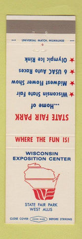 Matchbook Cover - Wisconsin Exposition Center West Allis WI