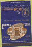 Matchbook Cover - Roland Funeral Home Lebanon PA 40 Strike