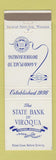 Matchbook Cover - State Bank of Viroqua WI