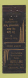 Matchbook Cover - Hotel Lane Ellsworth WI WEAR