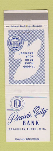 Matchbook Cover - Prairie City Bank Prairie Du Chien WI