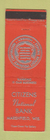 Matchbook Cover - Citizens NATional Bank Marshfield WI