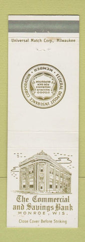 Matchbook Cover - Commercial Savings Bank Monroe WI