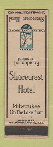 Matchbook Cover - Shorecrest Hotel Milwaukee WI WEAR