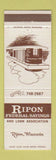 Matchbook Cover - Ripon Federal Savings Ripon WI