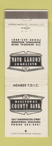 Matchbook Cover - Manitowoc County Bank WI