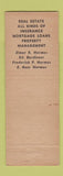 Matchbook Cover - FJ Hermes Sons Insurance Real Estate Racine WI