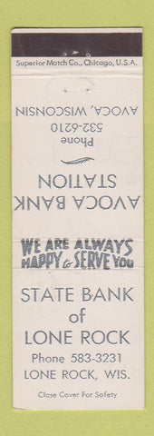Matchbook Cover - State Bank of Lone Rock WI