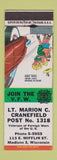 Matchbook Cover - VFW Lt Marion Carnefield Post Madison WI